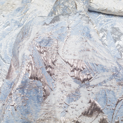Metallic Golden Egg, Plein Air and Kentucky Blue Abstract Luxury Brocade - Detail