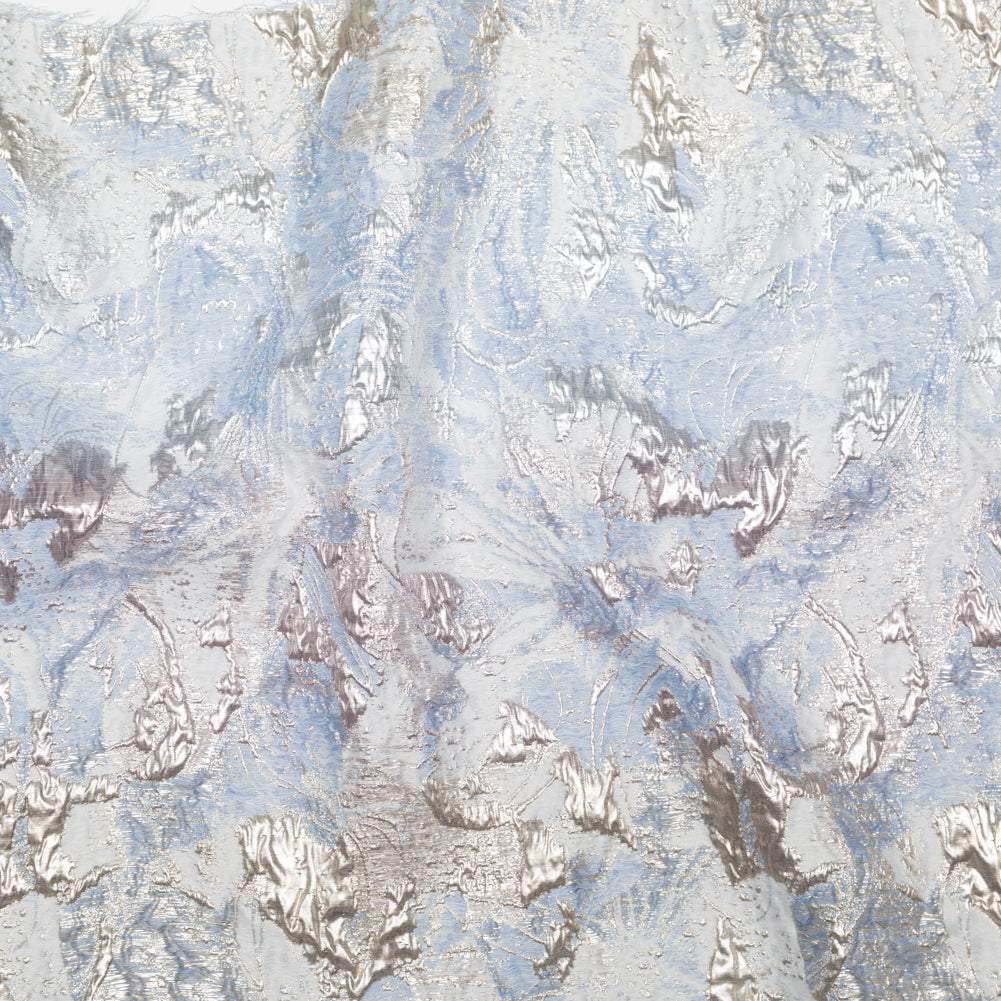 Metallic Golden Egg, Plein Air and Kentucky Blue Abstract Luxury Brocade