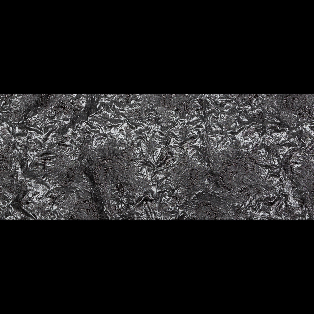 Metallic Gunmetal and After Dark Floral Luxury Double Layer Organza Brocade - Folded