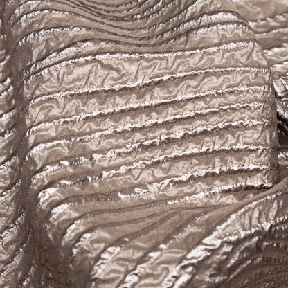 Metallic Timber Wolf Spirals Luxury Organza Brocade Detail