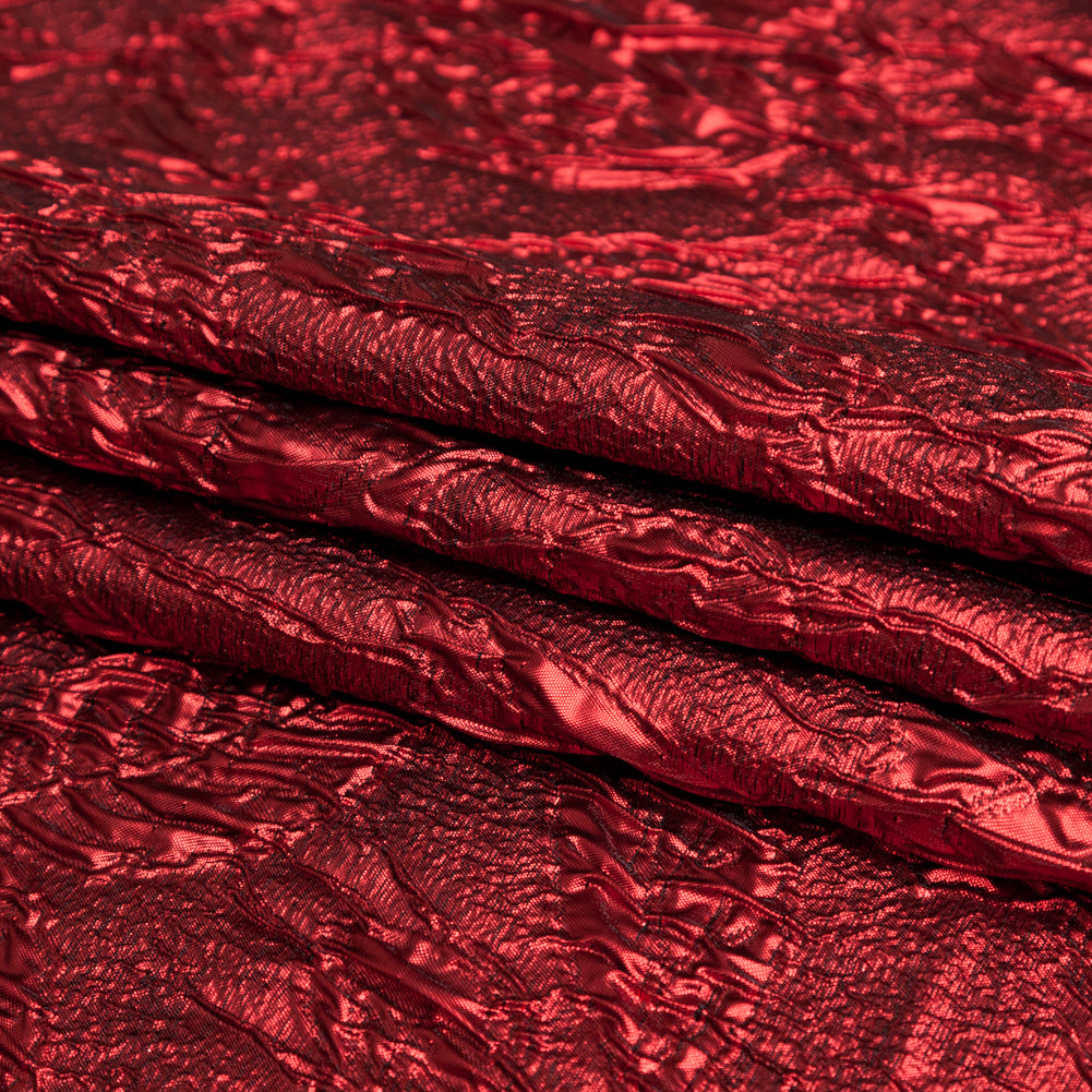 Metallic Syrah Crinkled Luxury Brocade - Folded