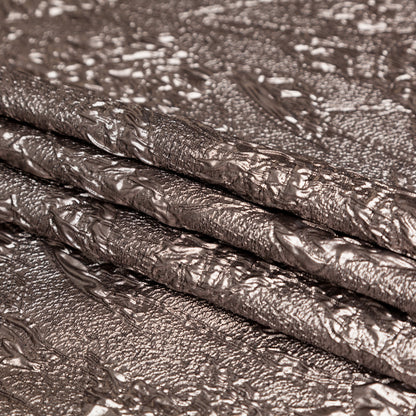 Metallic Cinder Crinkled Luxury Brocade - Folded
