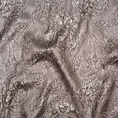 Metallic Cinder Crinkled Luxury Brocade