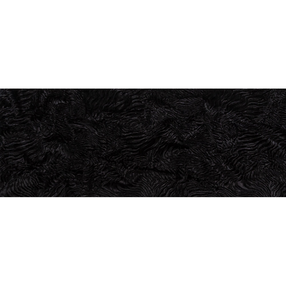Premium Black Woodgrain Faux Persian Lamb Fur - Folded