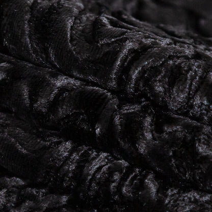 Premium Black Woodgrain Faux Persian Lamb Fur - Detail