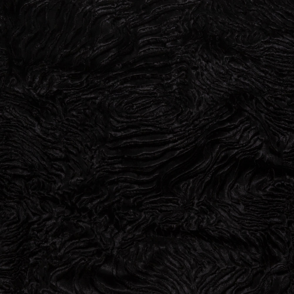 Premium Black Woodgrain Faux Persian Lamb Fur