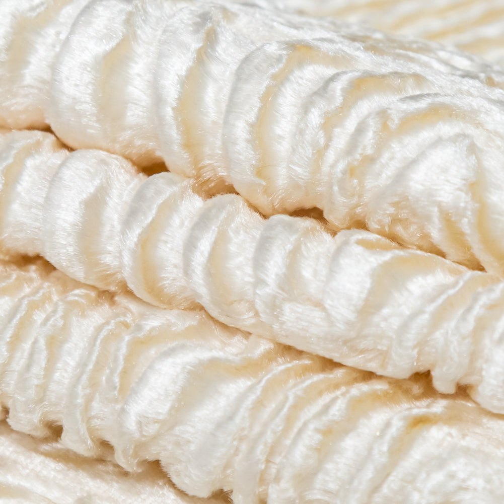 Premium Sweet Corn Woodgrain Faux Persian Lamb Fur - Detail