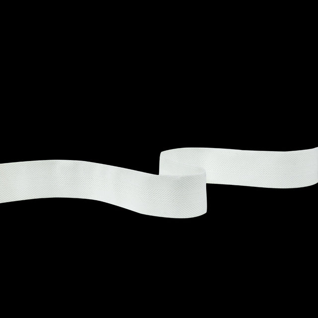 Italian White Stretch Twill Tape - 1
