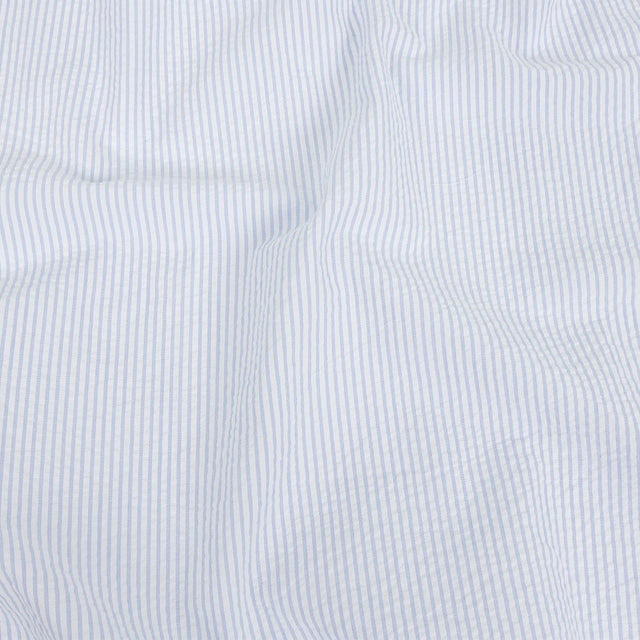 Brasilia Light Blue Striped Organic Cotton Seersucker