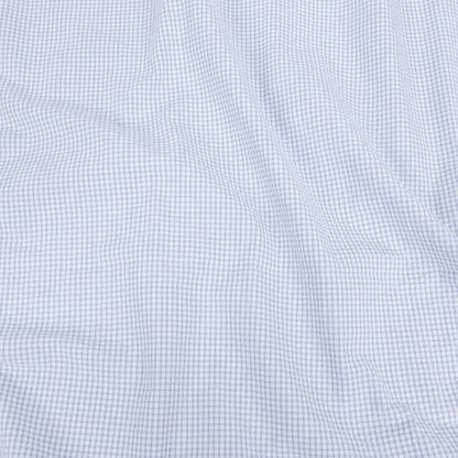 Organic Cotton Seersucker - Light Blue Gingham - Olinda Collection