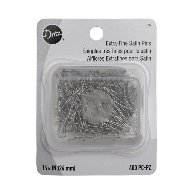 Dritz Extra-Fine Satin Pins Size 17 - 1-1/16" - 400 ct