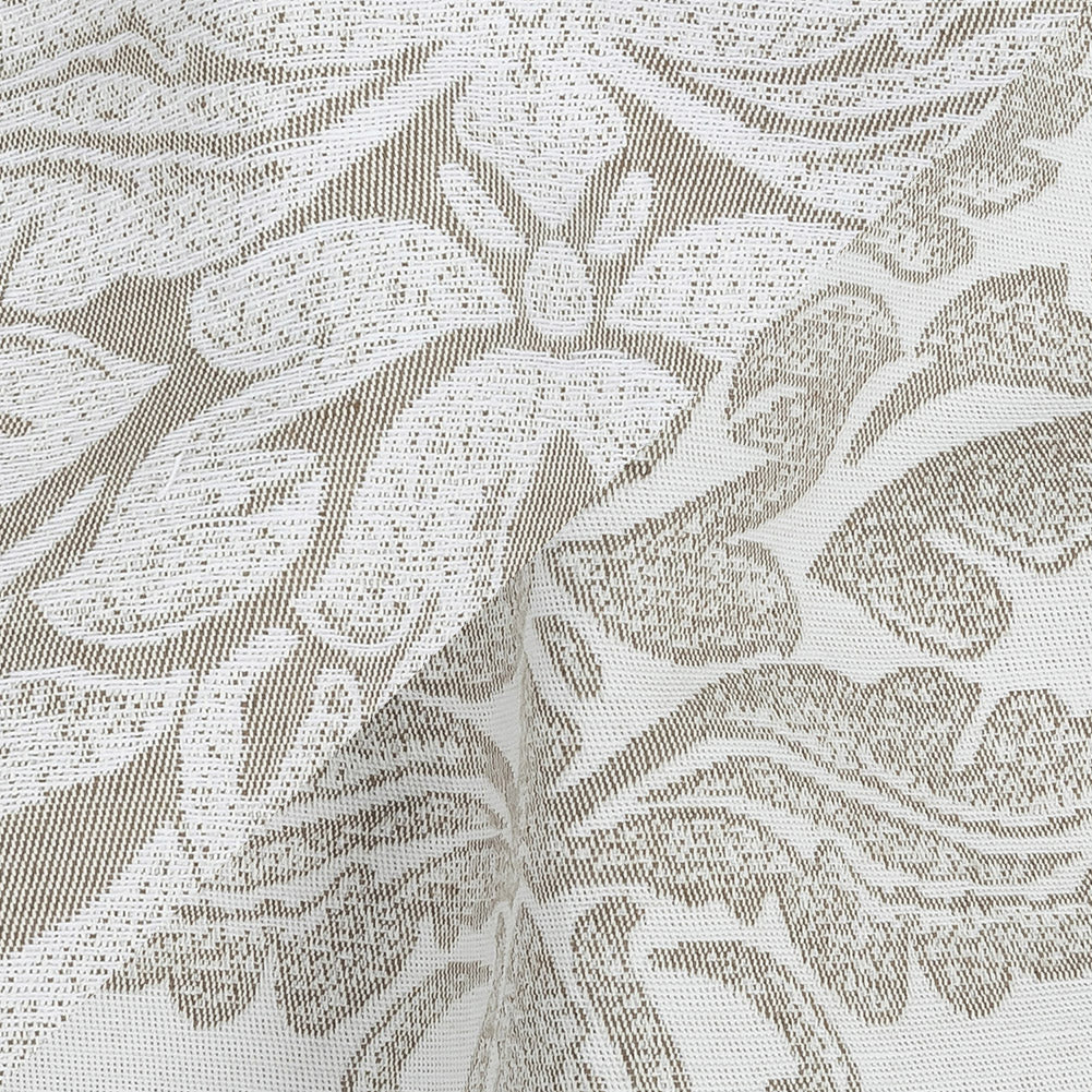 Beige and White Damask Double Wide Drapery Jacquard - Detail