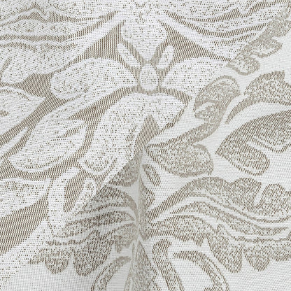 Beige and White Damask Double Wide Drapery Jacquard - Detail