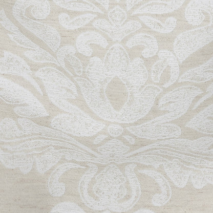 Ivory and White Damask Double Wide Drapery Jacquard - Detail