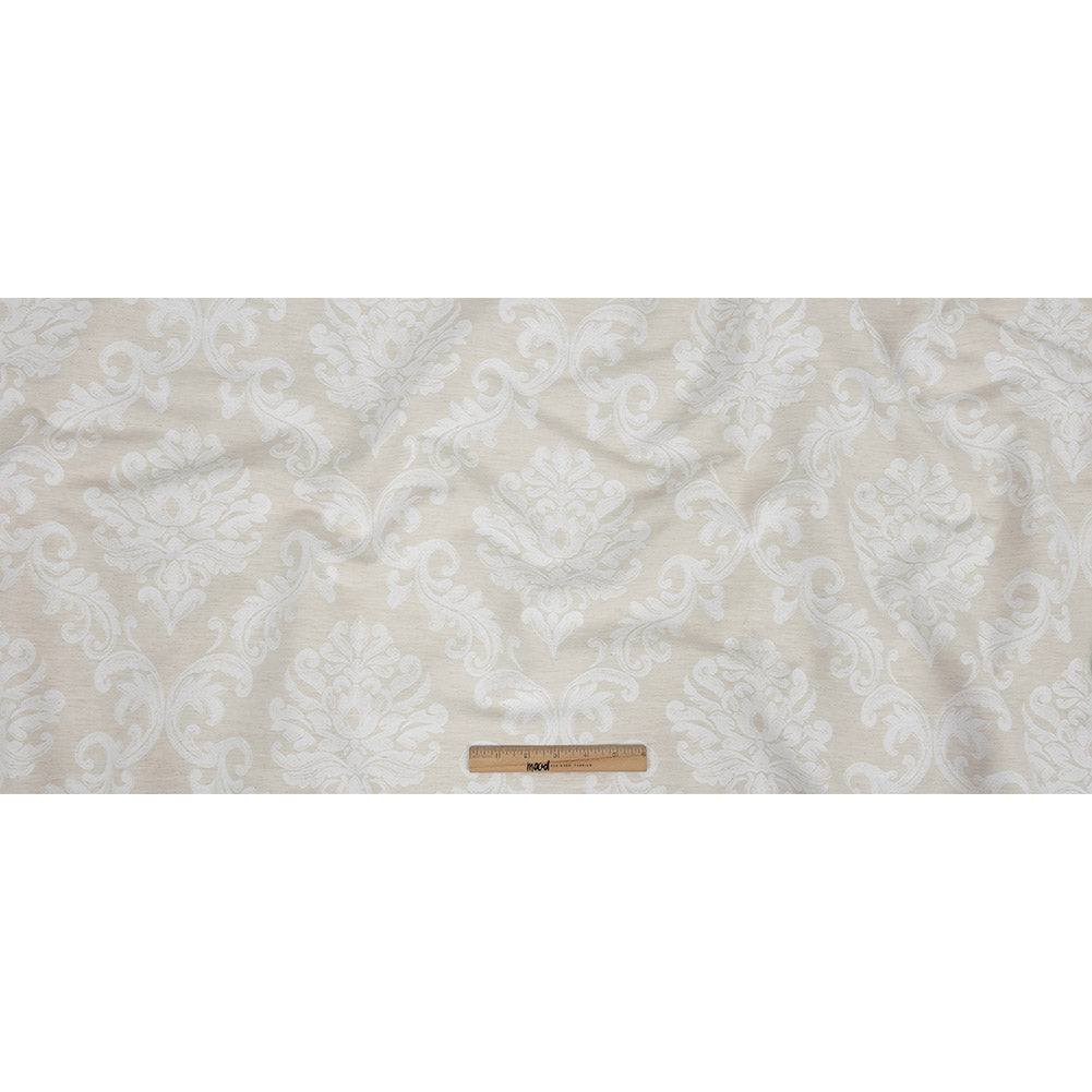 Ivory and White Damask Double Wide Drapery Jacquard - Full
