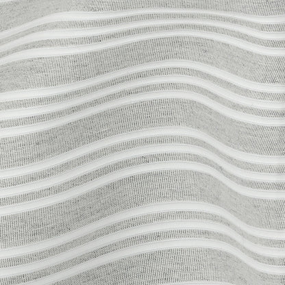 Gray Double Wide Drapery Twill with Raised White Stripes Detail