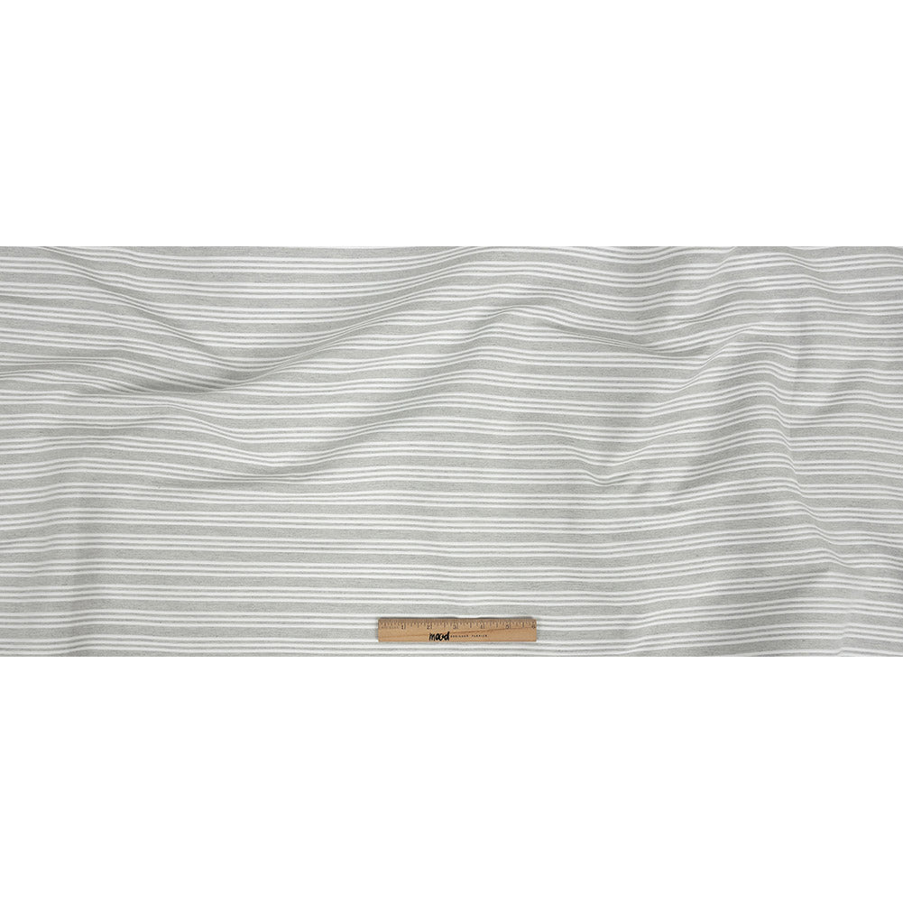 Gray Double Wide Drapery Twill with Raised White Stripes Full