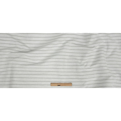 Gray Double Wide Drapery Twill with Raised White Stripes Full