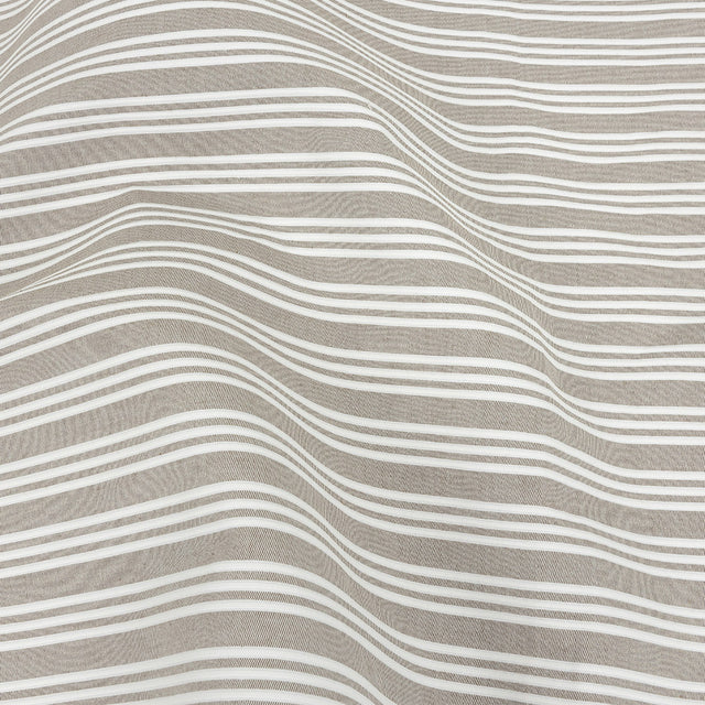 Khaki Double Wide Drapery Twill with Raised White Stripes