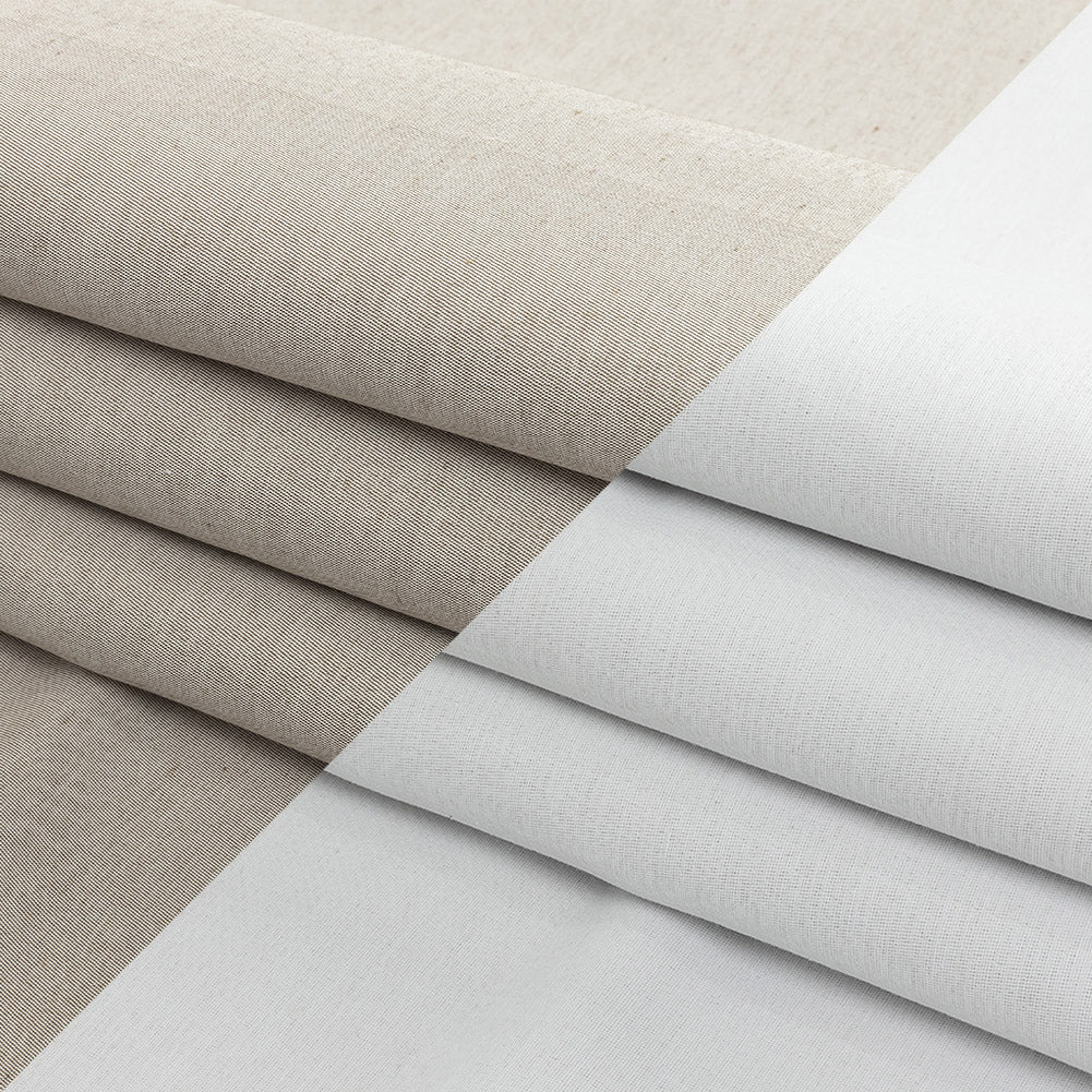 Khaki and White Reversible Double Wide Twill Folded