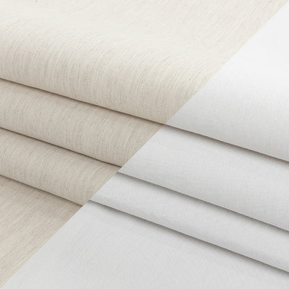 Heathered Ivory and White Reversible Double Wide Twill - Folded
