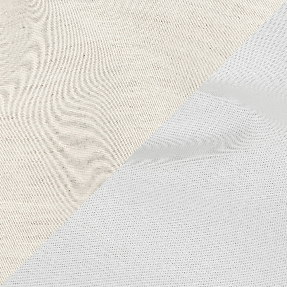 Heathered Ivory and White Reversible Double Wide Twill - Detail