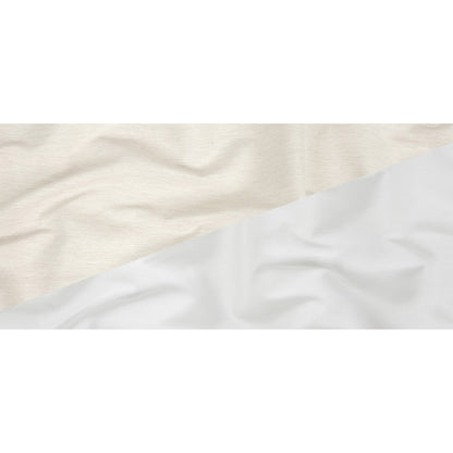 Heathered Ivory and White Reversible Double Wide Twill - Full