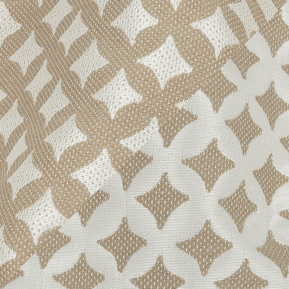 Khaki Quatrefoil Blended Polyester Jacquard - Detail