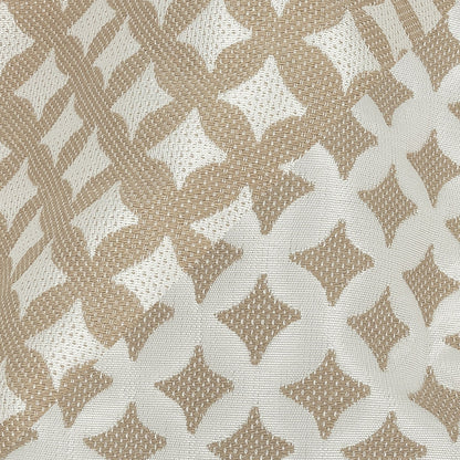 Khaki Quatrefoil Blended Polyester Jacquard - Detail