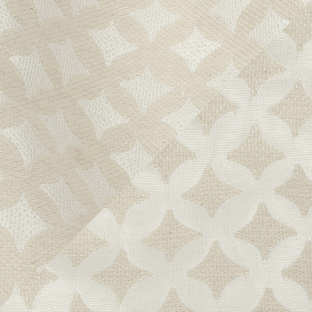 Ivory Quatrefoil Blended Polyester Jacquard - Detail