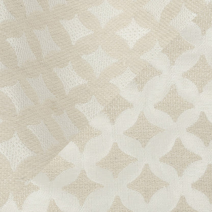 Ivory Quatrefoil Blended Polyester Jacquard - Detail