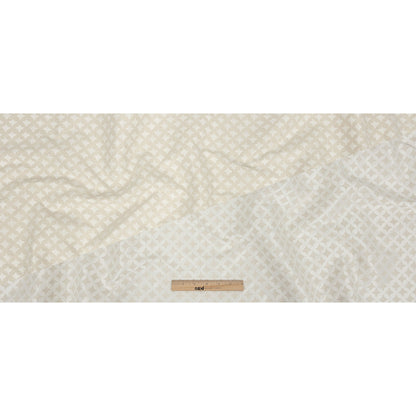 Ivory Quatrefoil Blended Polyester Jacquard - Full