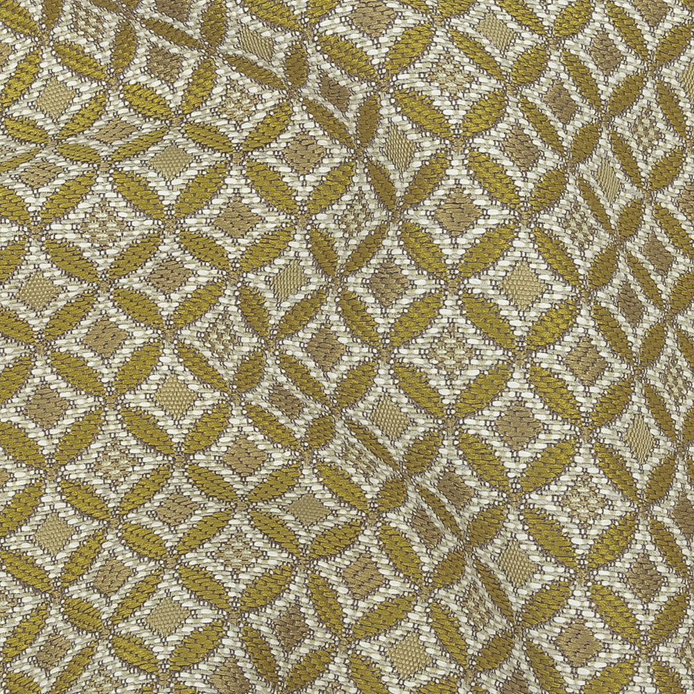 Gold Quatrefoil Blended Polyester Jacquard - Detail