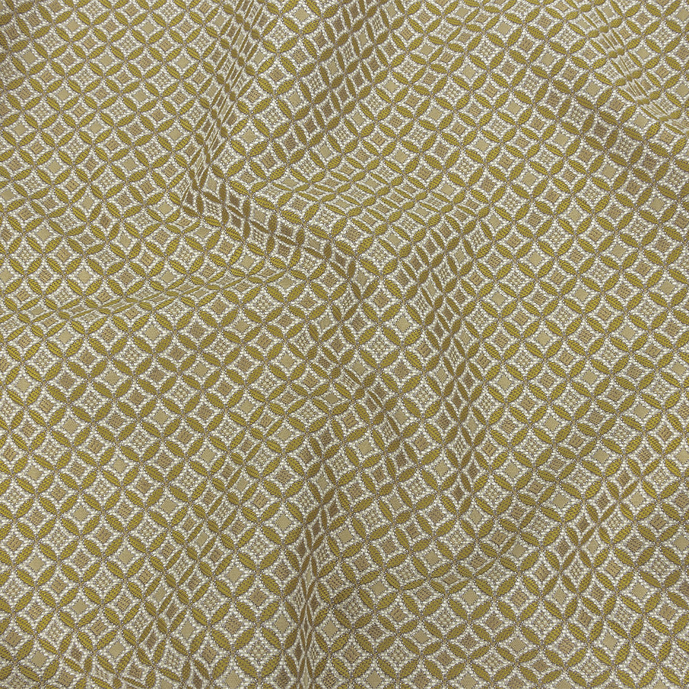 Gold Quatrefoil Blended Polyester Jacquard