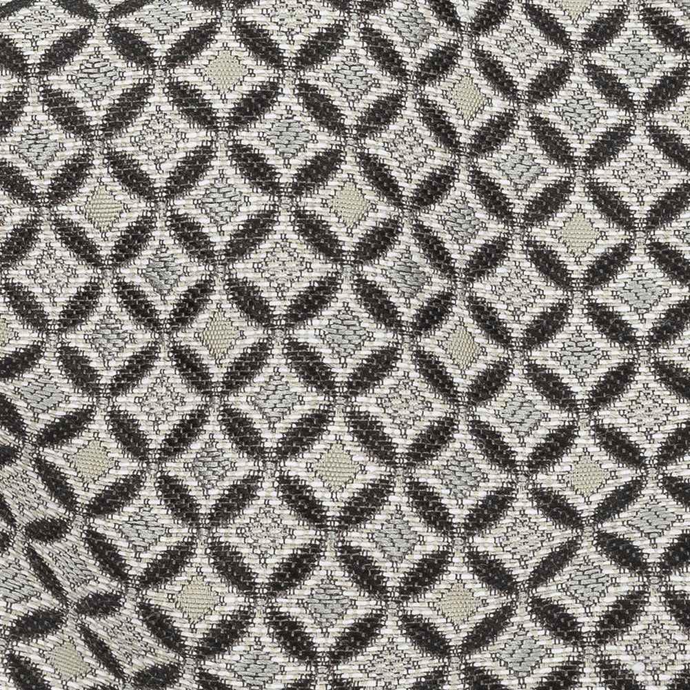 Black and Gray Quatrefoil Blended Polyester Jacquard - Detail