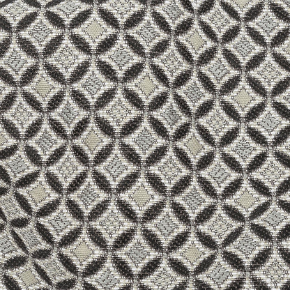 Black and Gray Quatrefoil Blended Polyester Jacquard - Detail