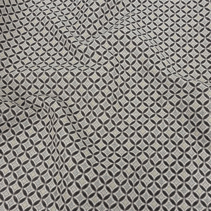 Black and Gray Quatrefoil Blended Polyester Jacquard