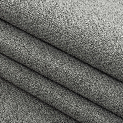 Silver Basketwoven Polyester and Cotton Home Decor Fabric - Folded