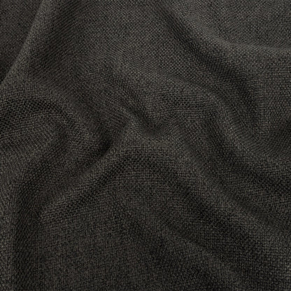 Dark Charcoal Basketwoven Polyester and Cotton Home Decor Fabric