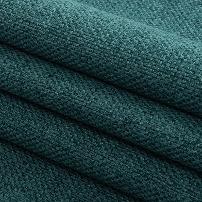 Petrol Basketwoven Polyester and Cotton Home Decor Fabric - Folded