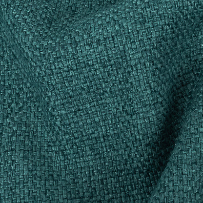 Petrol Basketwoven Polyester and Cotton Home Decor Fabric - Detail