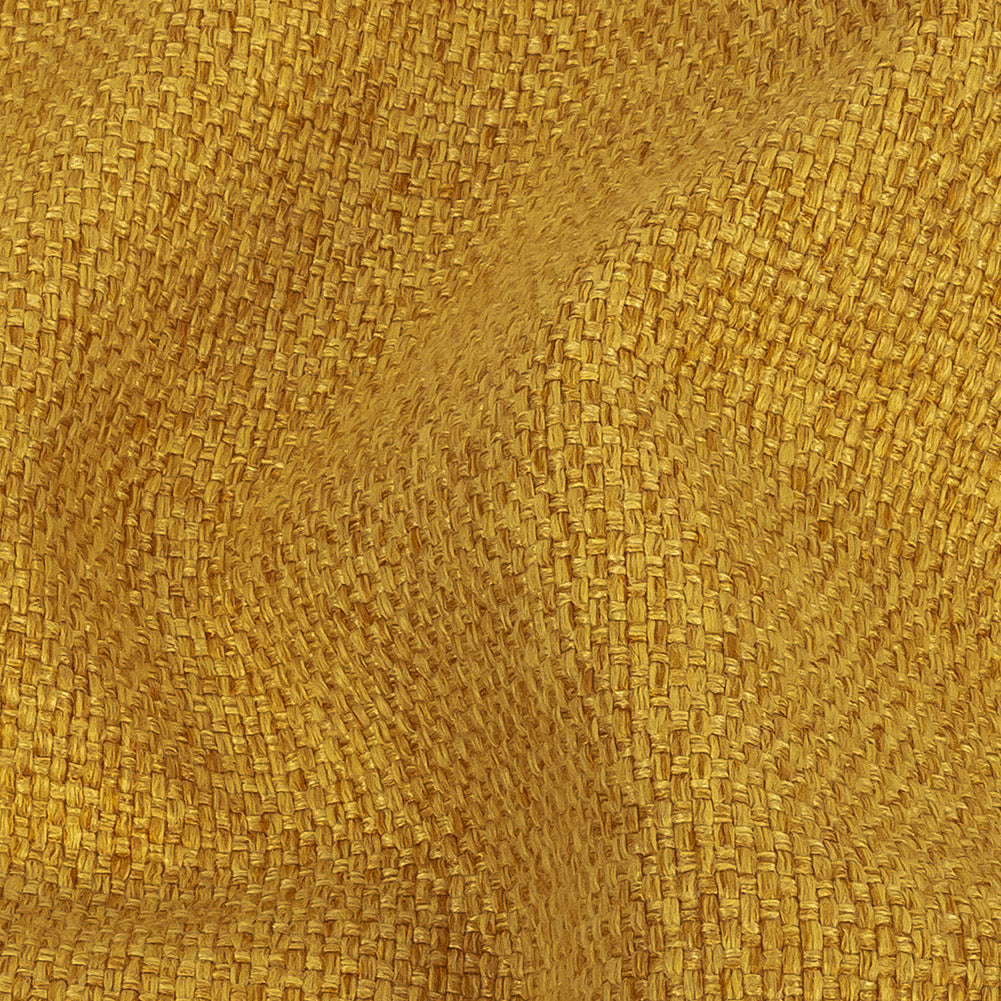 Mustard Basketwoven Polyester and Cotton Home Decor Fabric Detail