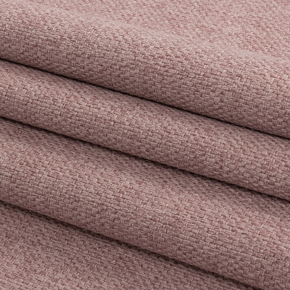 Pink Basketwoven Polyester and Cotton Home Decor Fabric - Folded