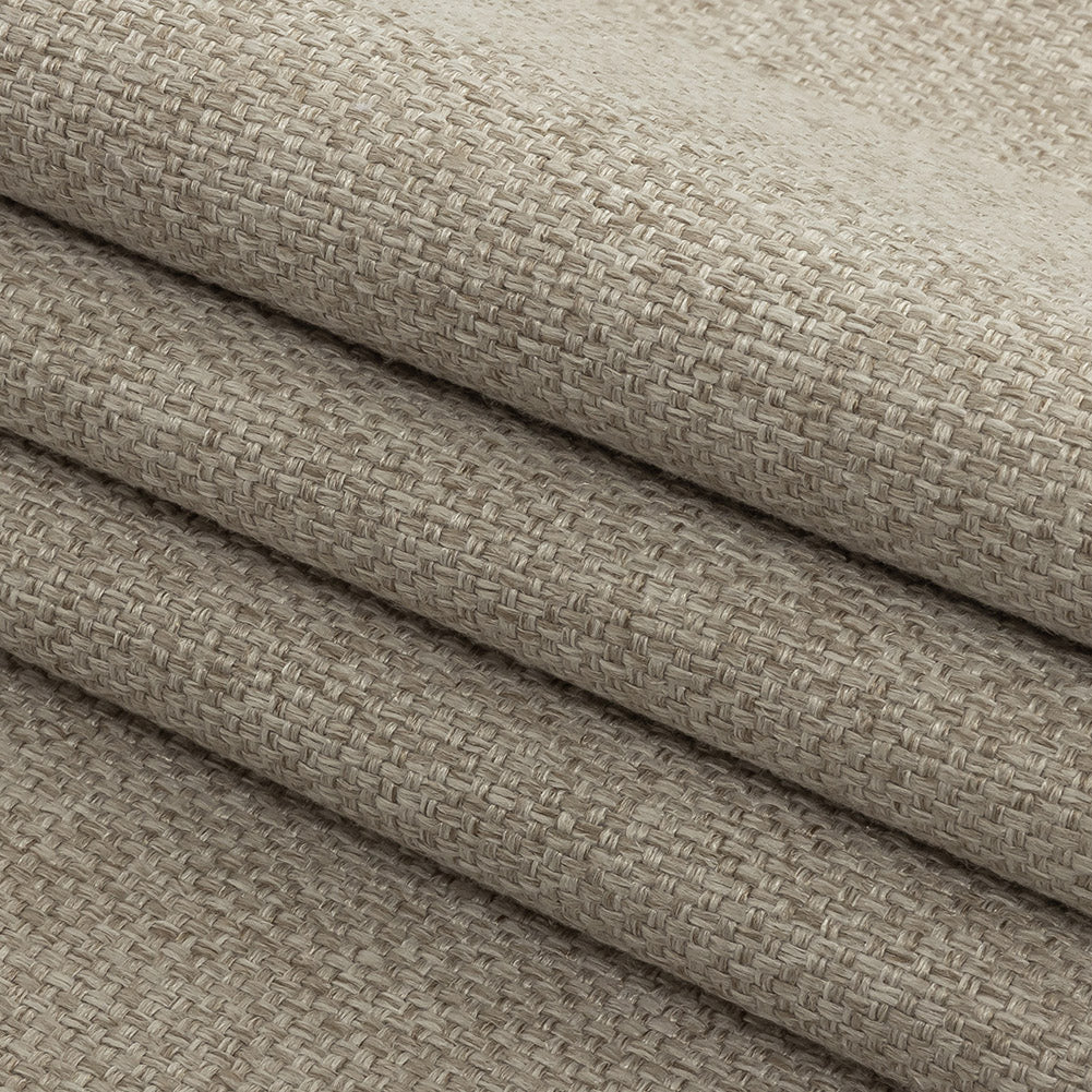 Light Beige Basketwoven Polyester and Cotton Home Decor Fabric - Folded