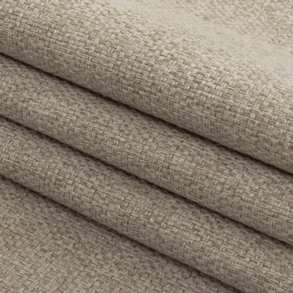 Light Beige Basketwoven Polyester and Cotton Home Decor Fabric - Folded