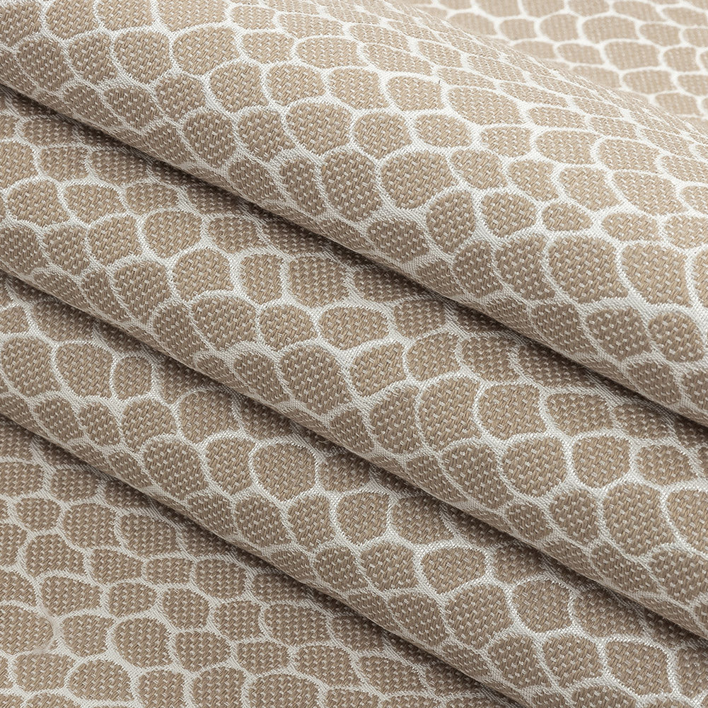 Khaki Scaled Blended Polyester Jacquard - Folded