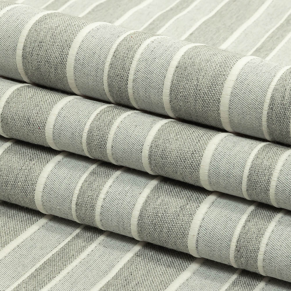 Gray and Sugar Swizzle Tactile Striped Woven - Folded