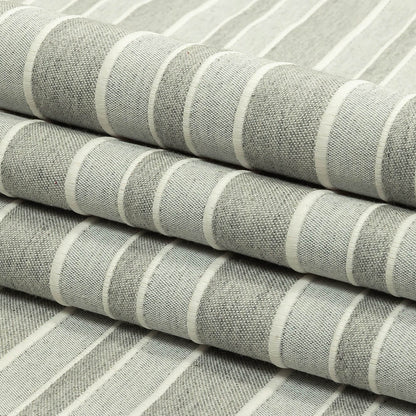 Gray and Sugar Swizzle Tactile Striped Woven - Folded