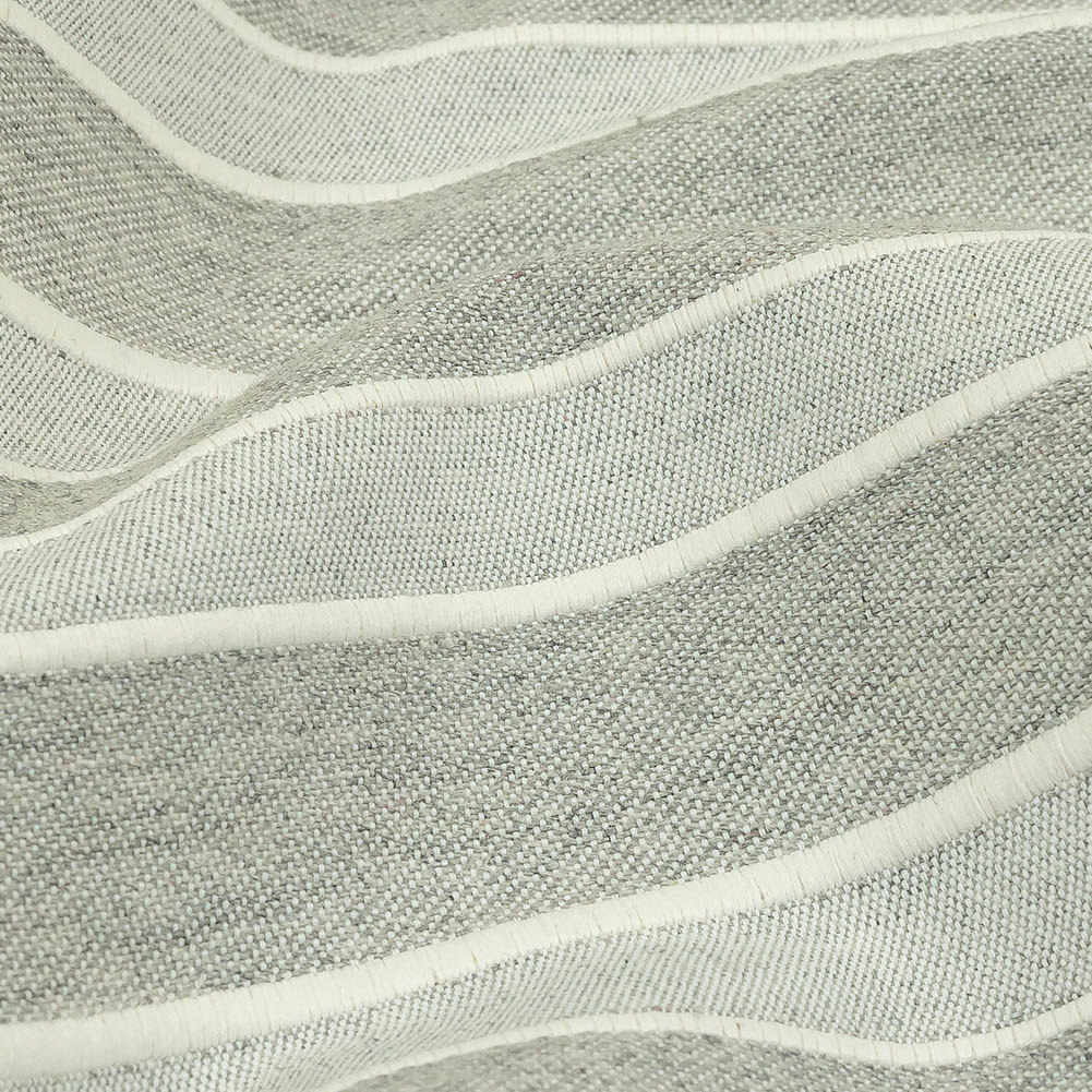 Gray and Sugar Swizzle Tactile Striped Woven - Detail