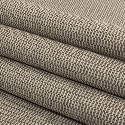 Brown and Gray Rectangles Polyester Jacquard - Folded
